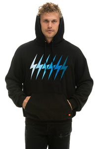 BOLT GRADIENT RELAXED PULLOVER HOODIE - BLACK // BLUE Hoodie Aviator Nation