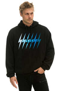 BOLT GRADIENT RELAXED PULLOVER HOODIE - BLACK // BLUE Hoodie Aviator Nation