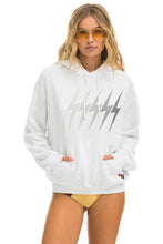 Load image into Gallery viewer, BOLT GRADIENT RELAXED PULLOVER HOODIE - WHITE // GREY Hoodie Aviator Nation