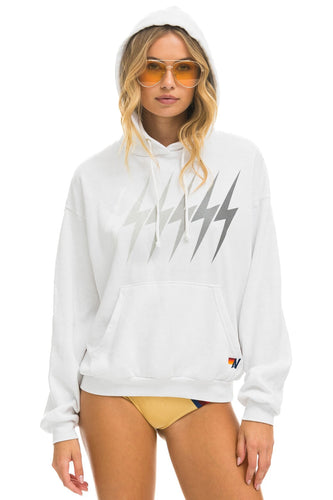 BOLT GRADIENT RELAXED PULLOVER HOODIE - WHITE // GREY Hoodie Aviator Nation