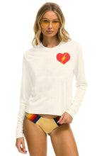 Load image into Gallery viewer, BOLT HEART LONG SLEEVE BOYFRIEND TEE - VINTAGE WHITE Boyfriend Tee Aviator Nation