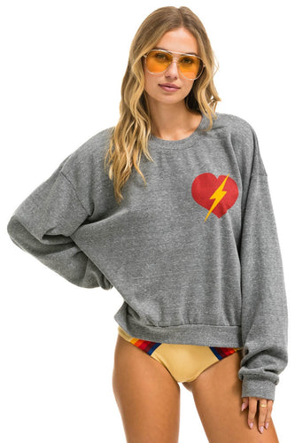 BOLT HEART RELAXED CREW SWEATSHIRT - HEATHER Sweatshirt Aviator Nation