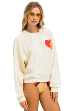 Load image into Gallery viewer, BOLT HEART RELAXED CREW SWEATSHIRT - VINTAGE WHITE Sweatshirt Aviator Nation