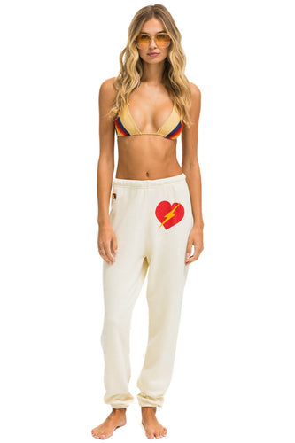 BOLT HEART SWEATPANTS - VINTAGE WHITE Sweatpants Aviator Nation