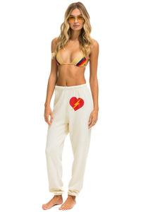 BOLT HEART SWEATPANTS - VINTAGE WHITE Sweatpants Aviator Nation