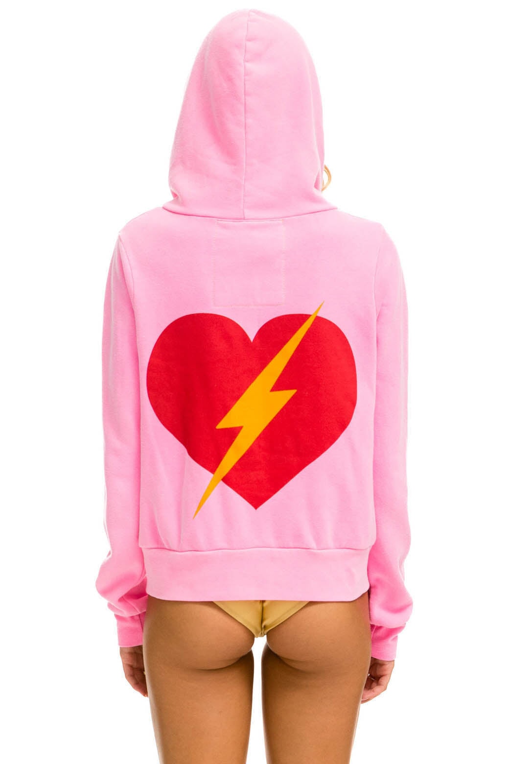 BOLT HEART ZIP HOODIE - NEON PINK Hoodie Aviator Nation