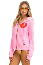 Carregar imagem no visualizador da galeria, BOLT HEART ZIP HOODIE - NEON PINK Hoodie Aviator Nation