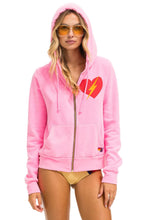 Carregar imagem no visualizador da galeria, BOLT HEART ZIP HOODIE - NEON PINK Hoodie Aviator Nation