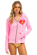 Carregar imagem no visualizador da galeria, BOLT HEART ZIP HOODIE - NEON PINK Hoodie Aviator Nation