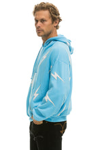 Carregar imagem no visualizador da galeria, BOLT STITCH REPEAT RELAXED PULLOVER HOODIE WITH POCKET ZIPPERS - SKY // WHITE Hoodie Aviator Nation
