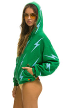 Carregar imagem no visualizador da galeria, BOLT STITCH REPEAT RELAXED ZIP HOODIE WITH POCKET ZIPPERS - KELLY GREEN // BLUE Hoodie Aviator Nation