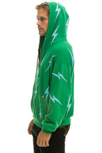 Carregar imagem no visualizador da galeria, BOLT STITCH REPEAT RELAXED ZIP HOODIE WITH POCKET ZIPPERS - KELLY GREEN // BLUE Hoodie Aviator Nation