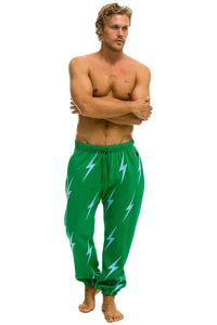 BOLT STITCH REPEAT SWEATPANTS - KELLY GREEN // BLUE Mens Sweatpants Aviator Nation