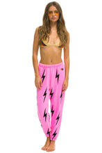 Load image into Gallery viewer, BOLT STITCH REPEAT SWEATPANTS - NEON PINK // BLACK Women&#39;s Sweatpants Aviator Nation