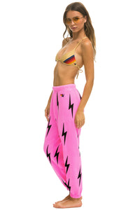 BOLT STITCH REPEAT SWEATPANTS - NEON PINK // BLACK Women's Sweatpants Aviator Nation