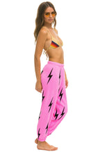 Load image into Gallery viewer, BOLT STITCH REPEAT SWEATPANTS - NEON PINK // BLACK Women&#39;s Sweatpants Aviator Nation