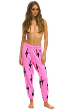 Load image into Gallery viewer, BOLT STITCH REPEAT SWEATPANTS - NEON PINK // BLACK Women&#39;s Sweatpants Aviator Nation