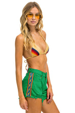 Carregar imagem no visualizador da galeria, BOLT STRIPE BOYFRIEND CUTOFF JEAN SHORTS - KELLY GREEN Denim Shorts Aviator Nation