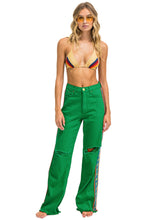 Carregar imagem no visualizador da galeria, BOLT STRIPE HI RISE WIDE-LEG GYPSY JEAN - KELLY GREEN Women&#39;s Jeans Aviator Nation