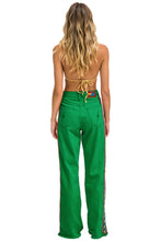 Carregar imagem no visualizador da galeria, BOLT STRIPE HI RISE WIDE-LEG GYPSY JEAN - KELLY GREEN Women&#39;s Jeans Aviator Nation