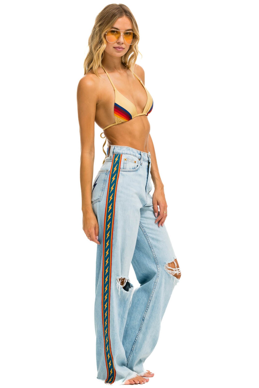 BOLT STRIPE HI RISE WIDE-LEG GYPSY JEAN - SUPER LIGHT Women's Jeans Aviator Nation