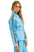 Carregar imagem no visualizador da galeria, BOLT STRIPE OVERSIZED CUTOFF DENIM JACKET - SKY Denim Jacket Aviator Nation