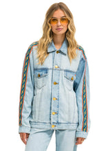 Carregar imagem no visualizador da galeria, BOLT STRIPE OVERSIZED CUTOFF DENIM JACKET - SUPER LIGHT Denim Jacket Aviator Nation