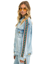 Carregar imagem no visualizador da galeria, BOLT STRIPE OVERSIZED CUTOFF DENIM JACKET - SUPER LIGHT Denim Jacket Aviator Nation