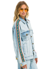 Carregar imagem no visualizador da galeria, BOLT STRIPE OVERSIZED CUTOFF DENIM JACKET - SUPER LIGHT Denim Jacket Aviator Nation