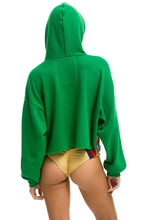 Carregar imagem no visualizador da galeria, BOLT STRIPE RELAXED CROPPED PULLOVER HOODIE - KELLY GREEN Aviator Nation