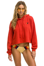 Carregar imagem no visualizador da galeria, BOLT STRIPE RELAXED CROPPED PULLOVER HOODIE - RED Aviator Nation
