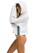 Carregar imagem no visualizador da galeria, BOLT STRIPE RELAXED CROPPED PULLOVER HOODIE - WHITE Aviator Nation