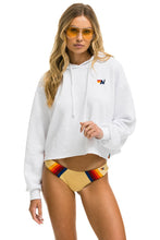 Carregar imagem no visualizador da galeria, BOLT STRIPE RELAXED CROPPED PULLOVER HOODIE - WHITE Aviator Nation