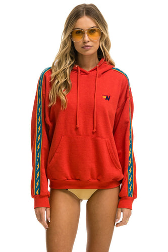 BOLT STRIPE RELAXED PULLOVER HOODIE - RED Hoodie Aviator Nation