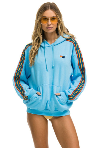 BOLT STRIPE RELAXED PULLOVER HOODIE - SKY Aviator Nation