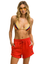 Carregar imagem no visualizador da galeria, BOLT STRIPE WOMENS LOUNGER SHORT - RED Aviator Nation