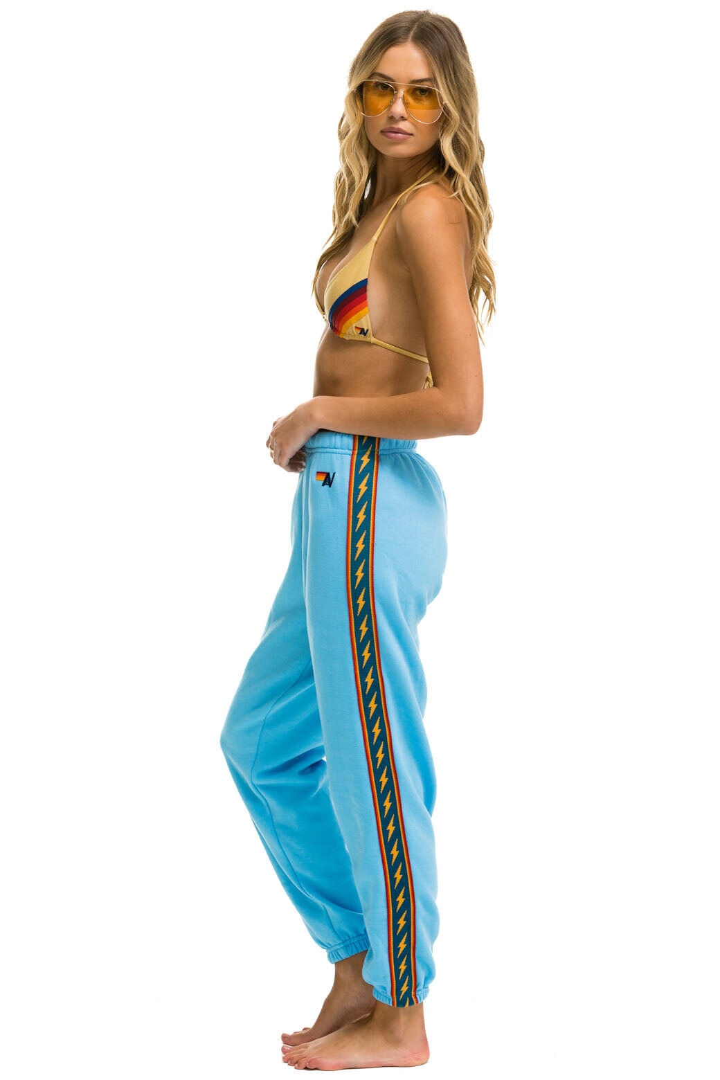 BOLT STRIPE WOMENS SWEATPANTS - SKY Aviator Nation