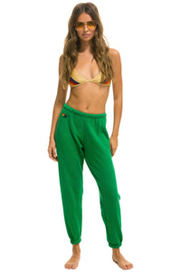 BOLT SWEATPANTS - KELLY GREEN // WHITE Women's Sweatpants Aviator Nation