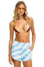 Carregar imagem no visualizador da galeria, CAUTION WOMENS LOUNGER SHORT - WHITE // SKY Women&#39;s Lounger Shorts Aviator Nation