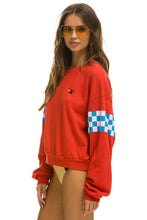 Carregar imagem no visualizador da galeria, CHECK 2 SLEEVE RELAXED CREW SWEATSHIRT - RED // WHITE // BLUE Sweatshirt Aviator Nation