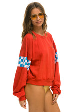 Carregar imagem no visualizador da galeria, CHECK 2 SLEEVE RELAXED CREW SWEATSHIRT - RED // WHITE // BLUE Sweatshirt Aviator Nation