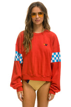 Carregar imagem no visualizador da galeria, CHECK 2 SLEEVE RELAXED CREW SWEATSHIRT - RED // WHITE // BLUE Sweatshirt Aviator Nation