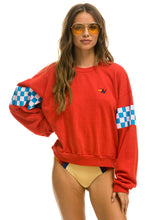 Carregar imagem no visualizador da galeria, CHECK 2 SLEEVE RELAXED CREW SWEATSHIRT - RED // WHITE // BLUE Sweatshirt Aviator Nation