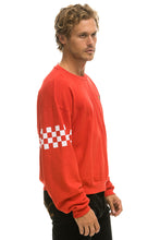 Carregar imagem no visualizador da galeria, CHECK 2 SLEEVE RELAXED CREW SWEATSHIRT - RED // WHITE Sweatshirt Aviator Nation