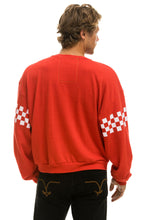 Carregar imagem no visualizador da galeria, CHECK 2 SLEEVE RELAXED CREW SWEATSHIRT - RED // WHITE Sweatshirt Aviator Nation