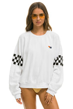 Carregar imagem no visualizador da galeria, CHECK 2 SLEEVE RELAXED CREW SWEATSHIRT - WHITE Sweatshirt Aviator Nation