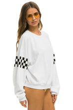 Carregar imagem no visualizador da galeria, CHECK 2 SLEEVE RELAXED CREW SWEATSHIRT - WHITE Sweatshirt Aviator Nation