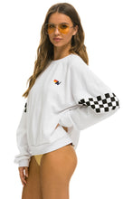 Carregar imagem no visualizador da galeria, CHECK 2 SLEEVE RELAXED CREW SWEATSHIRT - WHITE Sweatshirt Aviator Nation