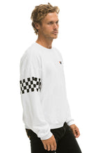 Carregar imagem no visualizador da galeria, CHECK 2 SLEEVE RELAXED CREW SWEATSHIRT - WHITE Sweatshirt Aviator Nation