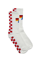 Carregar imagem no visualizador da galeria, CHECKERED SOCK - WHITE // RED SOCKS Aviator Nation